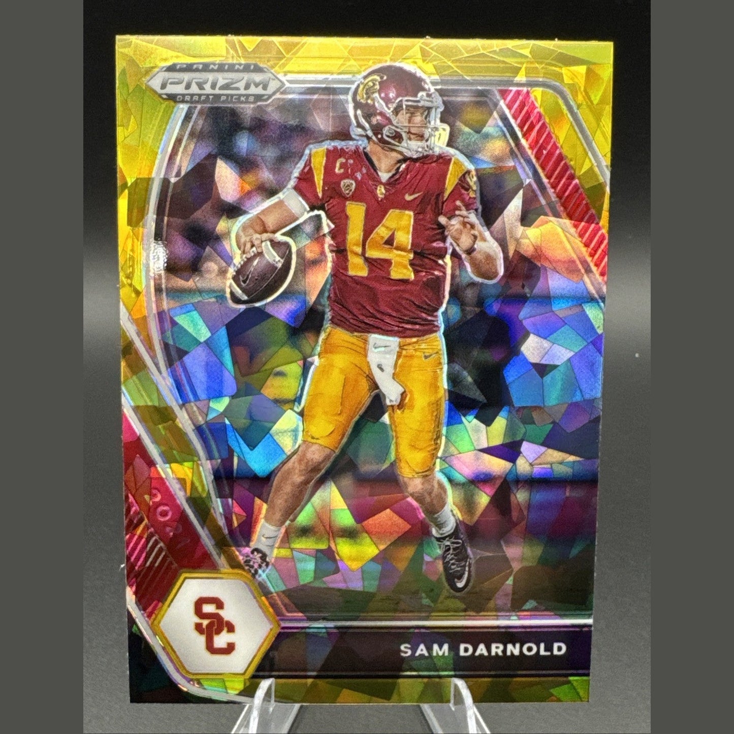 2021 Sam Darnold #29 Cracked Ice Panini Prizm Draft Picks USC Trojans Football