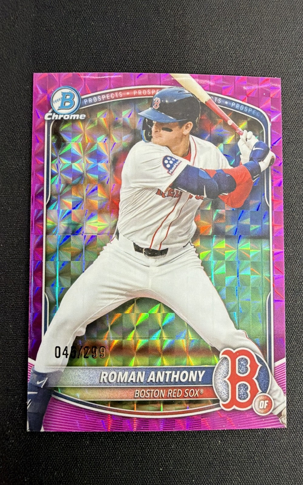 2025 Bowman Chrome - Prospects Roman Anthony, Roman Anthony #BCP-167 Fuchsia...