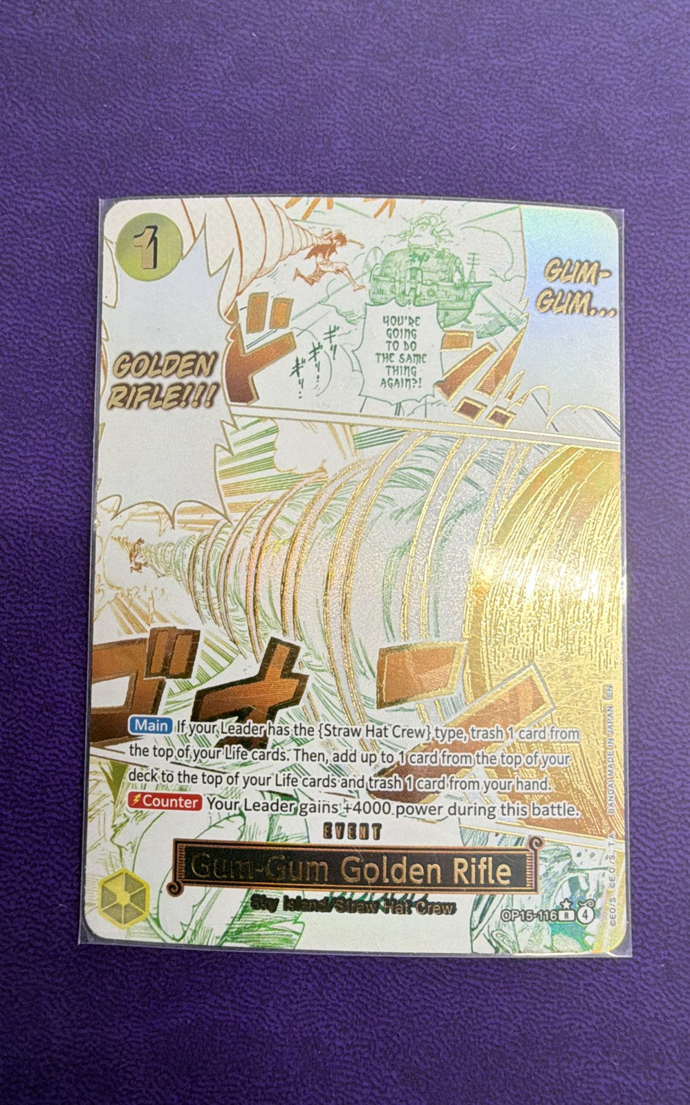 Gum-Gum Golden Rifle (Alternate Art) OP15-116 Adventure on Kami's Island Foil