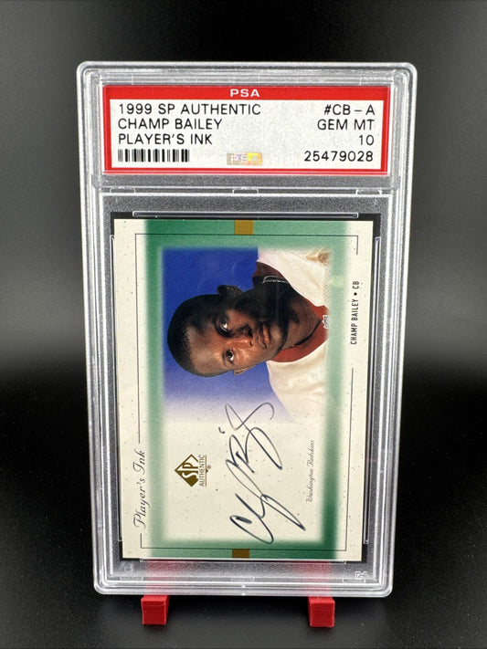 1999 SP Authentic Champ Bailey Players Ink #CB-A PSA 10
