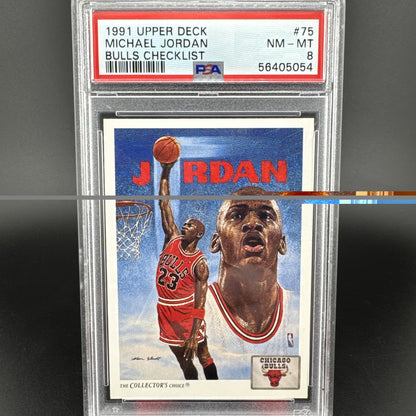 1991-92 Upper Deck - Team Checklist Michael Jordan #75 PSA 8