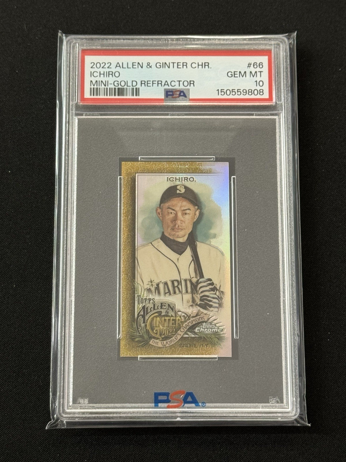 Ichiro 2022 Allen and Ginter Gold Refractor 25/50 PSA 10 #66