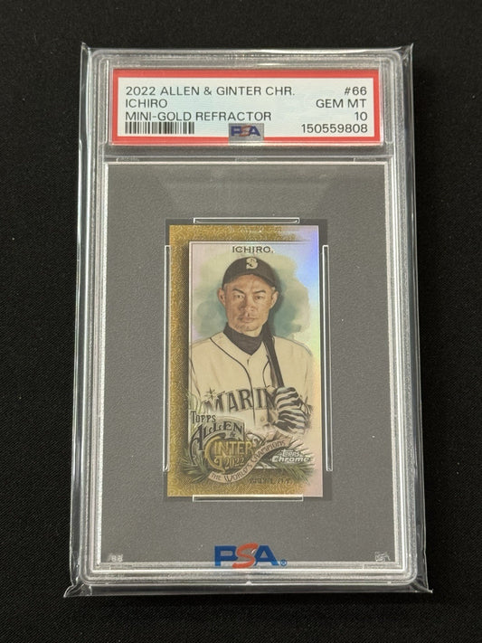 Ichiro 2022 Allen and Ginter Gold Refractor 25/50 PSA 10 #66