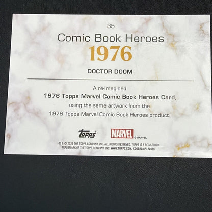 2025 Topps Marvel Comic Book Heroes 1975 Anniversary, DOCTOR DOOM #73 Black  /10