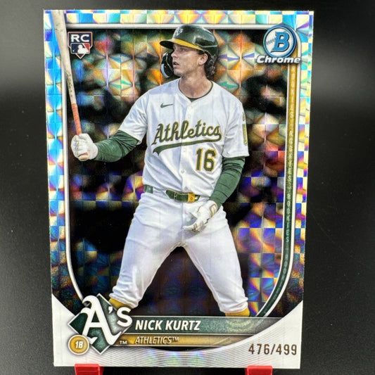 2025 Bowman Chrome Nick Kurtz Geometric Refractor /499 #93 RC Athletics