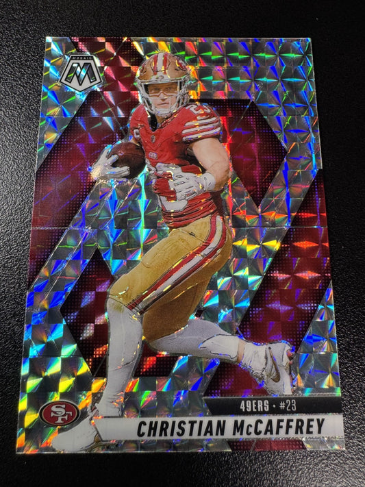 Christian McCaffrey 2025 Panini Mosaic Reactive Silver Prizm Card- #179 49ers