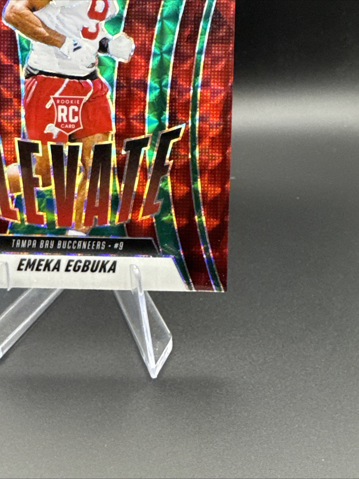 Emeka Egbuka RC: 2025 Mosaic Football -ELEVATE Green Mosaic Prizm -Bucs #2