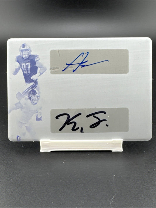 2022 Leaf Trinity Print Plate 1/1 Dual Auto Aidan Hutchinson Kayvon Thibodeaux