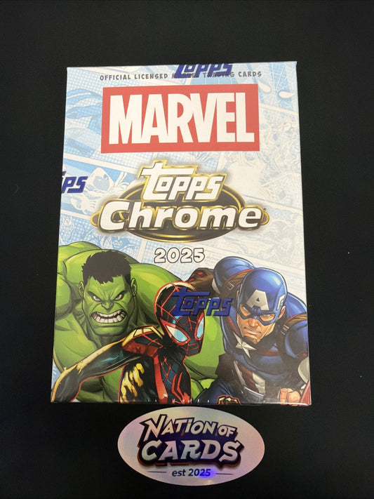 2025 Topps Chrome Marvel Comics Blaster Box Factory Sealed New