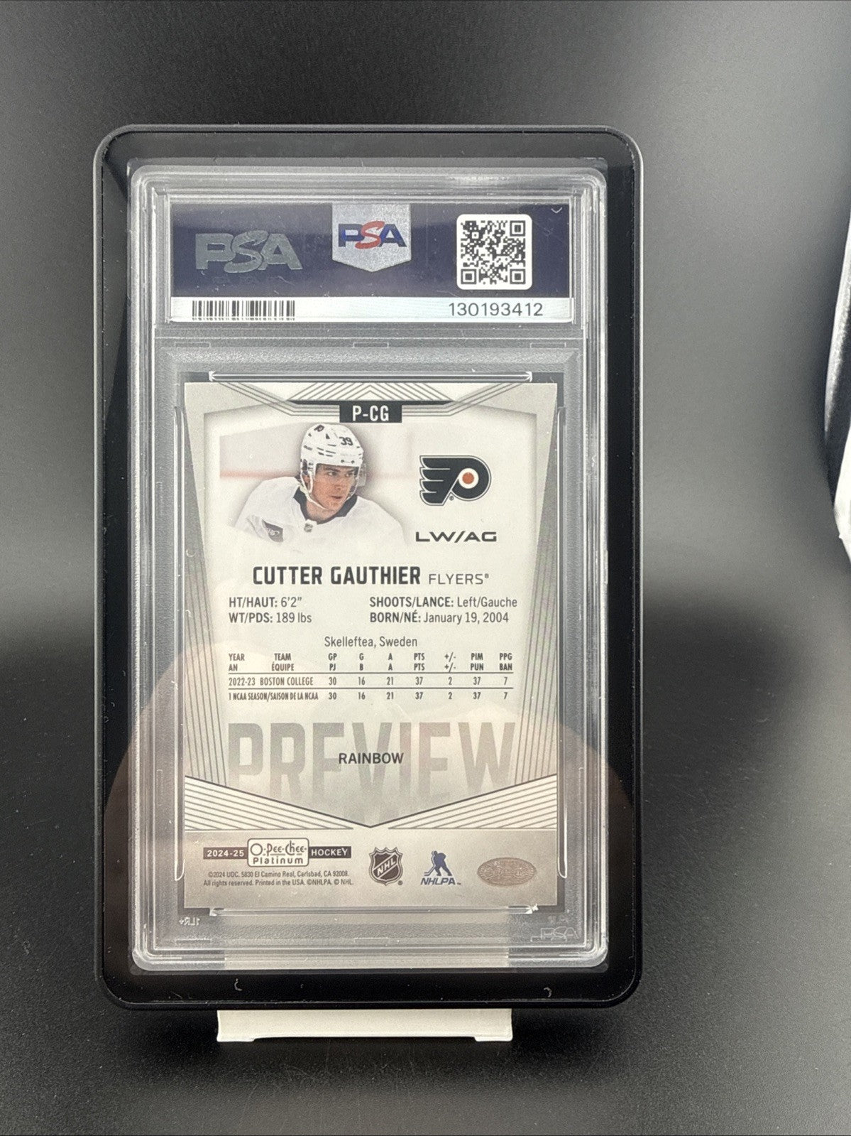 2024 UPPER DECK O-PEE-CHEE 2024-25 OPC PLATINUM PREVIEWS #PCG CUTTER GAUTHIER