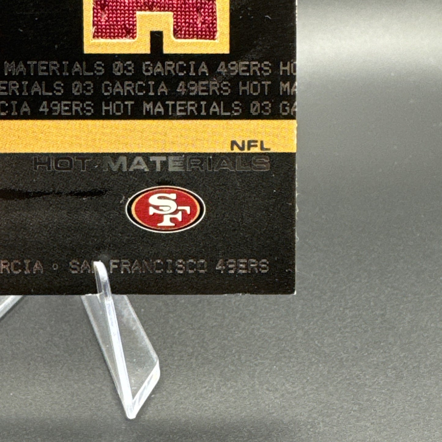 2003 Fleer Hot Prospects Hot Materials Red 93/150 Jeff Garcia #HM-JG