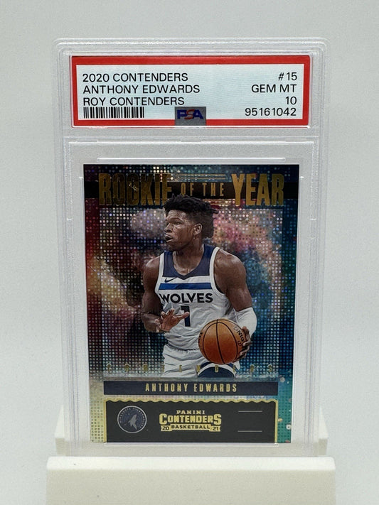 2020-21 Panini Contenders Anthony Edwards #15 RC Rookie Of The Year PSA 10