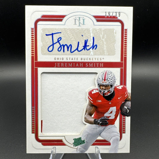 2025 Panini National Treasures Auto Jeremiah Smith Ohio ST #136 19/39