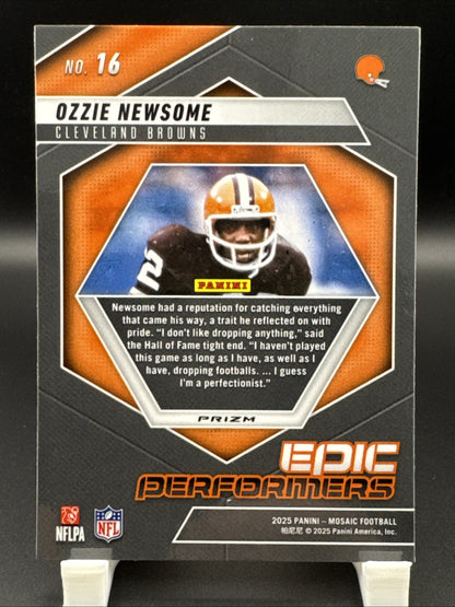 2025 Mosaic Epic Performers Ozzie Newsome #16 Orange Fluorescent Mosaic