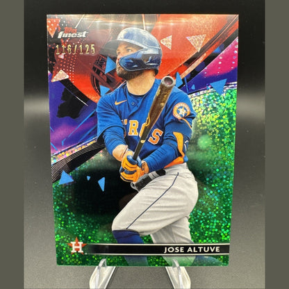 2021 Topps Finest Jose Altuve 116/125 Green Speckle Refractor #96 Astros