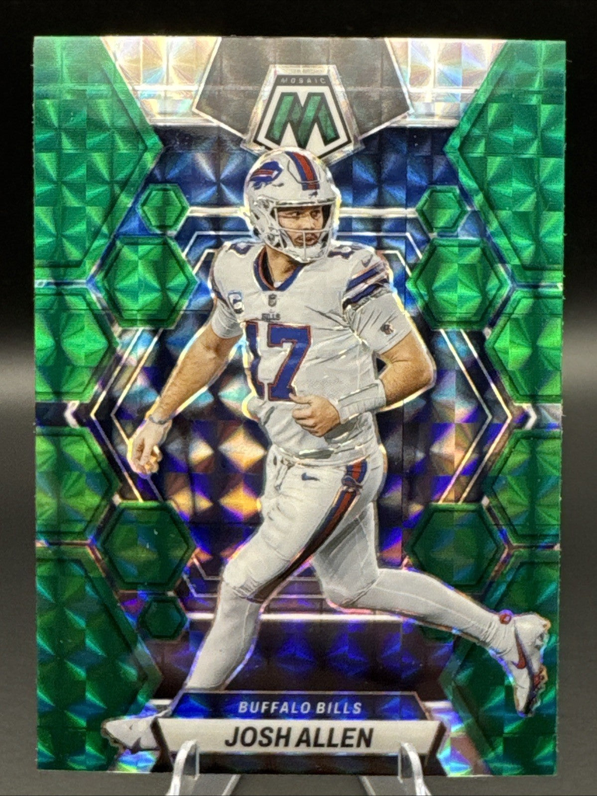2023 Panini Mosaic Josh Allen Green Prizm Parallel Buffalo Bills #21