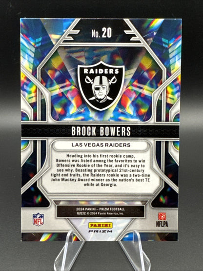 2024 Panini Prizm - Prizmatic Green Prizm #20 Brock Bowers (RC) - Raiders