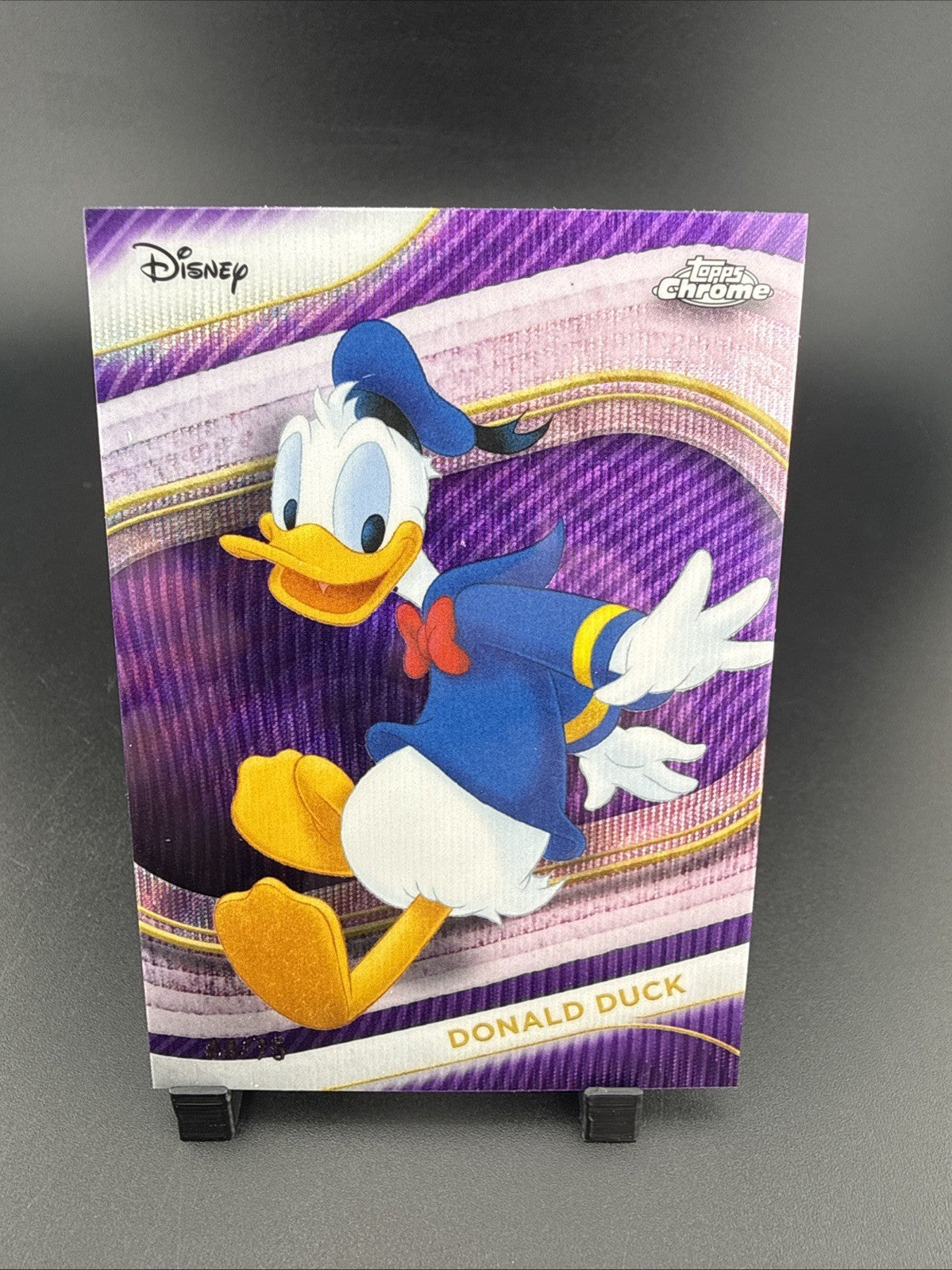 Donald Duck 2025 Topps Chrome Disney Purple Wave Refractor /75 #34