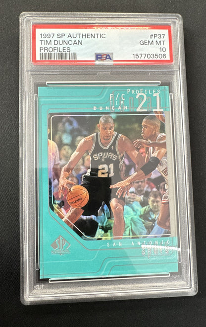 1997-98 SP Authentic - Profiles Tim Duncan #P37 (RC) PSA 10 POP 23