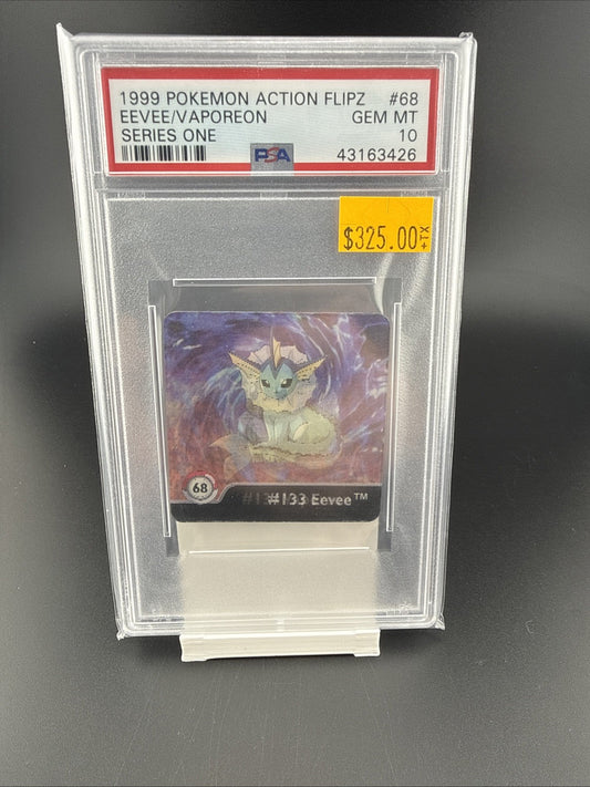 1999 POKEMON ACTION FLIPZ EEVEE/VAPOREON SERIES ONE PSA 10