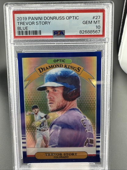 2019 Donruss Optic #27 Trevor Story Carolina Blue 38/75 PSA 10