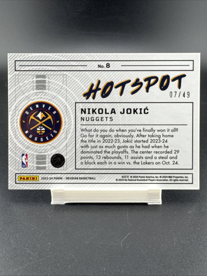 2023-24 Panini Obsidian - Hotspot Nikola Jokić #8 Electric Etch Purple Flood /49