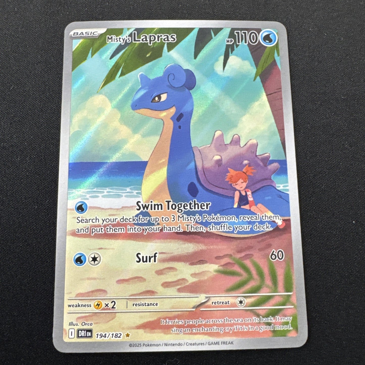 Pokemon Misty’s Lapras 194/182 Destined Rivals Full Art Illustration Rare NM