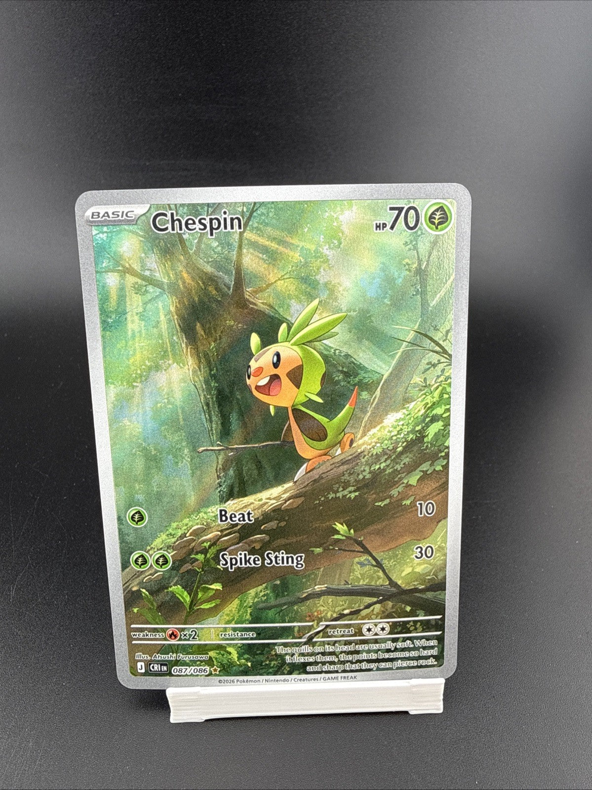Pokemon TCG Chaos Rising Chespin Full-Art Illustration Rare 087/086