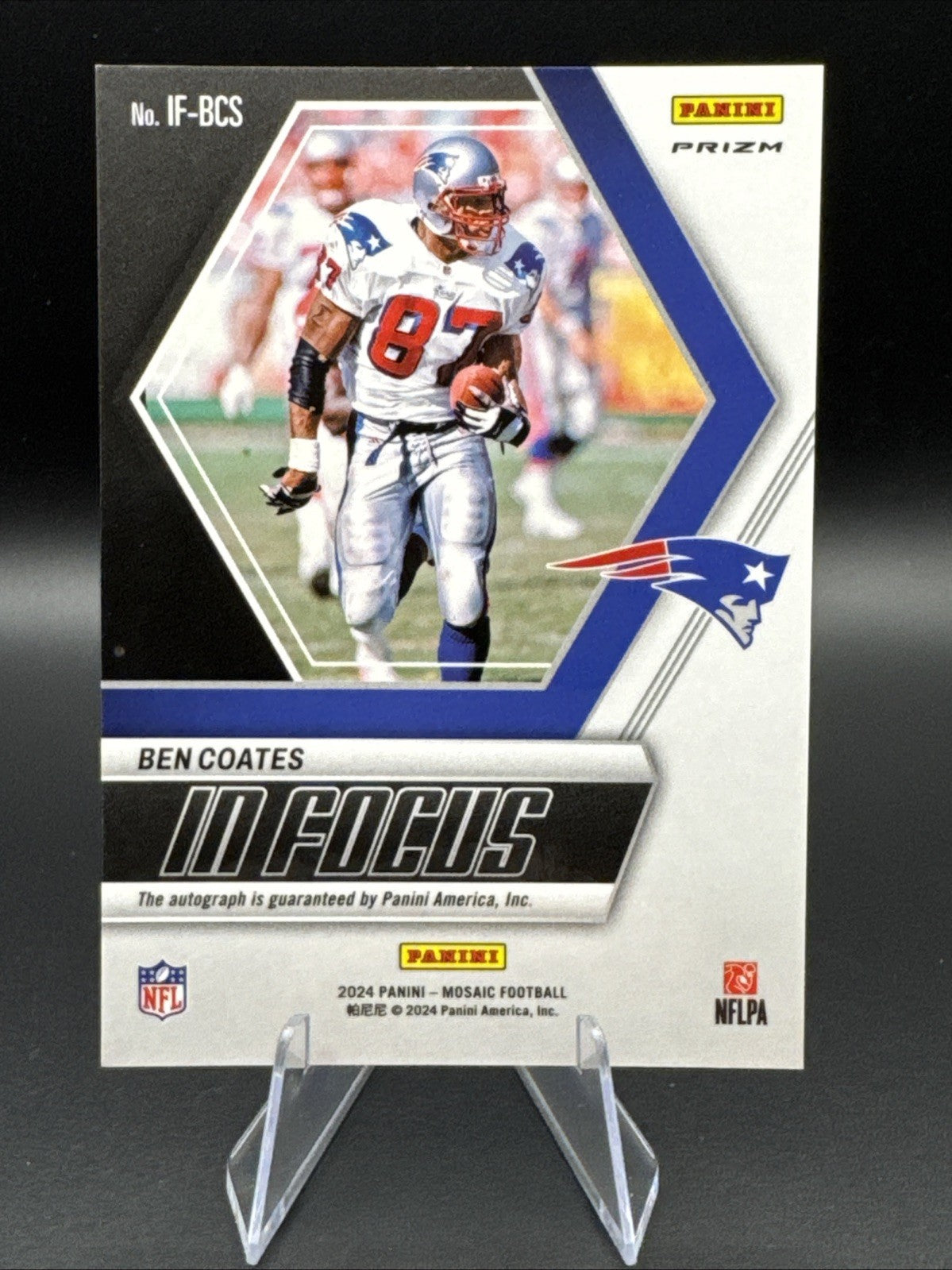2024 Panini Mosaic - In Focus Signatures Ben Coates  (AU) New England Patriots
