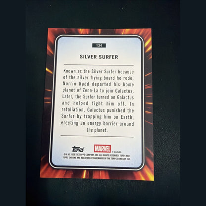 Marvel Topps Chrome 2025 Orange Refractor /25 Silver Surfer