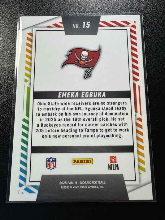 2025 Mosaic Emeka Egbuka Men of Mastery RC Rookie #15 Buccaneers
