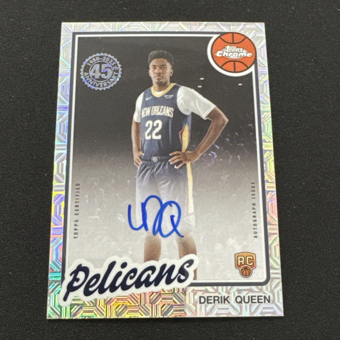 2025-26 Topps Flagship Derik Queen Silver Pack Mojo Rookie Auto NO Pelicans RC