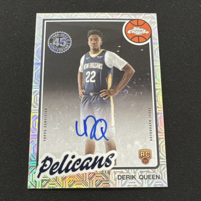 2025-26 Topps Flagship Derik Queen Silver Pack Mojo Rookie Auto NO Pelicans RC