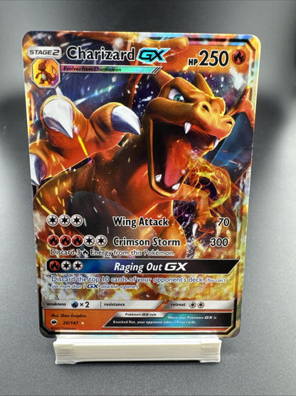 Pokemon TCG Charizard GX 20/147 SM Burning Shadows Ultra Rare Full Art Holo ENG