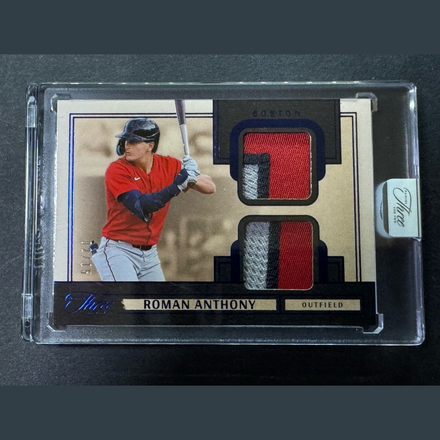 2025 Panini Three and Two ROMAN ANTHONY Prospect Dual Jerseys Patch Blue 2/15