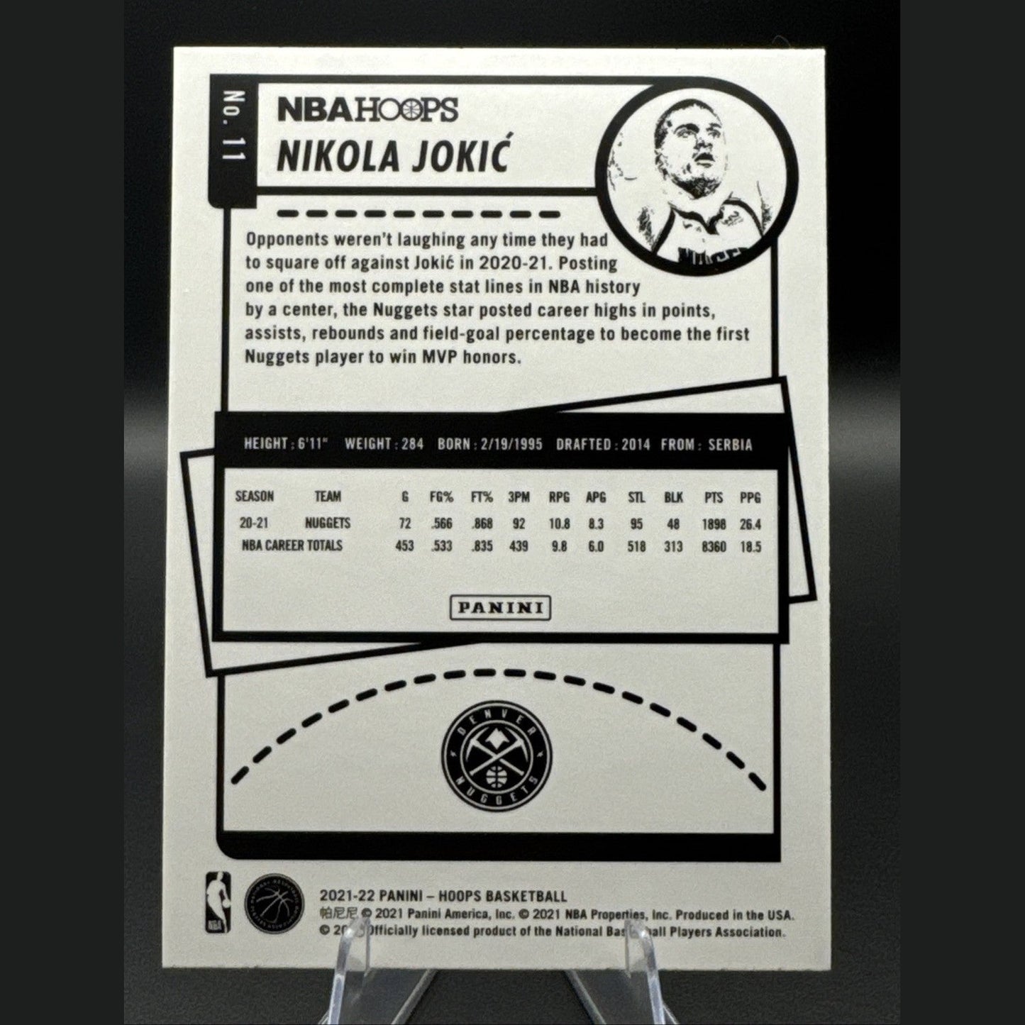 2021-22 Panini NBA Hoops Teal Explosion Nikola Jokic #11 Denver Nuggets