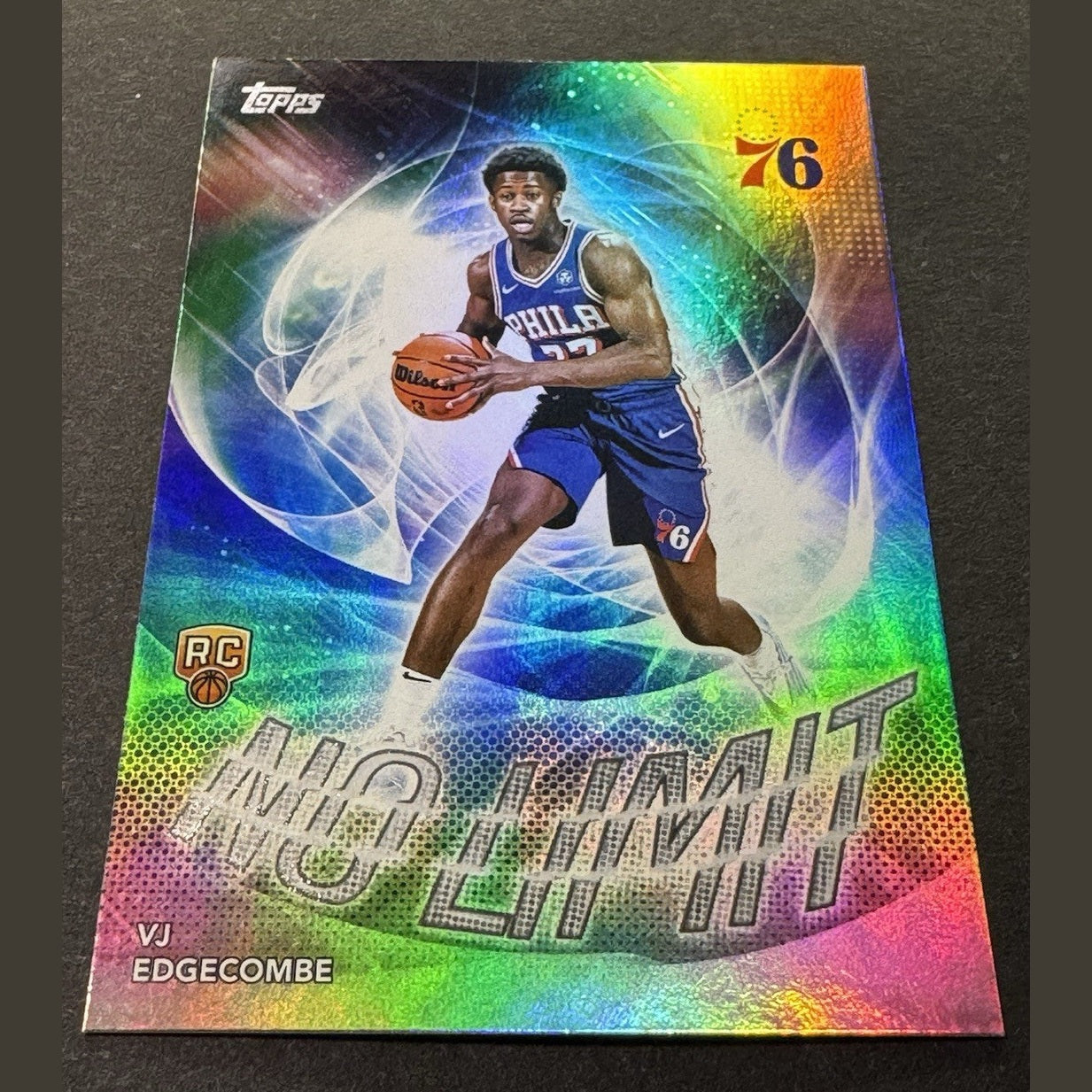 2025 Topps VJ Edgecombe No Limit Rainbow Foil #NL-3 RC 76ers