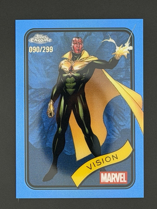 2025 Topps Chrome Marvel Vision Blue Refractor /299 Card #139