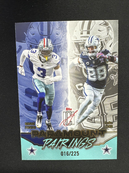 2025 Topps Signature Paramount Pairings George Pickens CeeDee Lamb #PP13 Cowboys