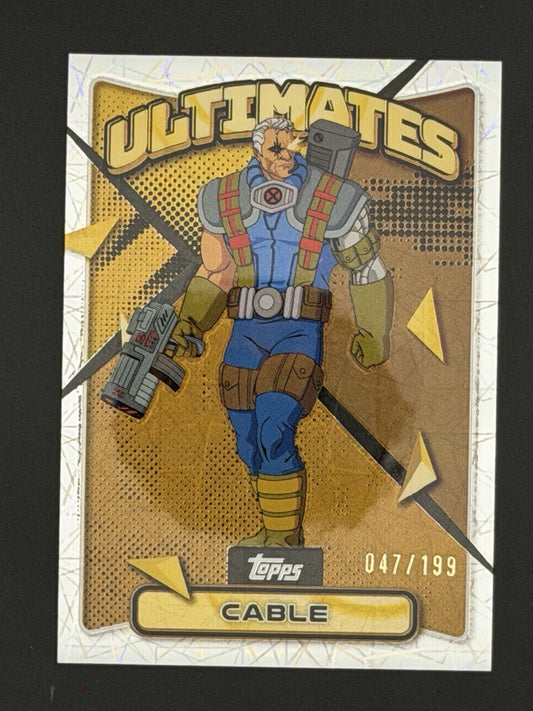 RARE 2025 Topps Finest X-Men '97 Rare Gold Laser Refractor/199 Cable #80