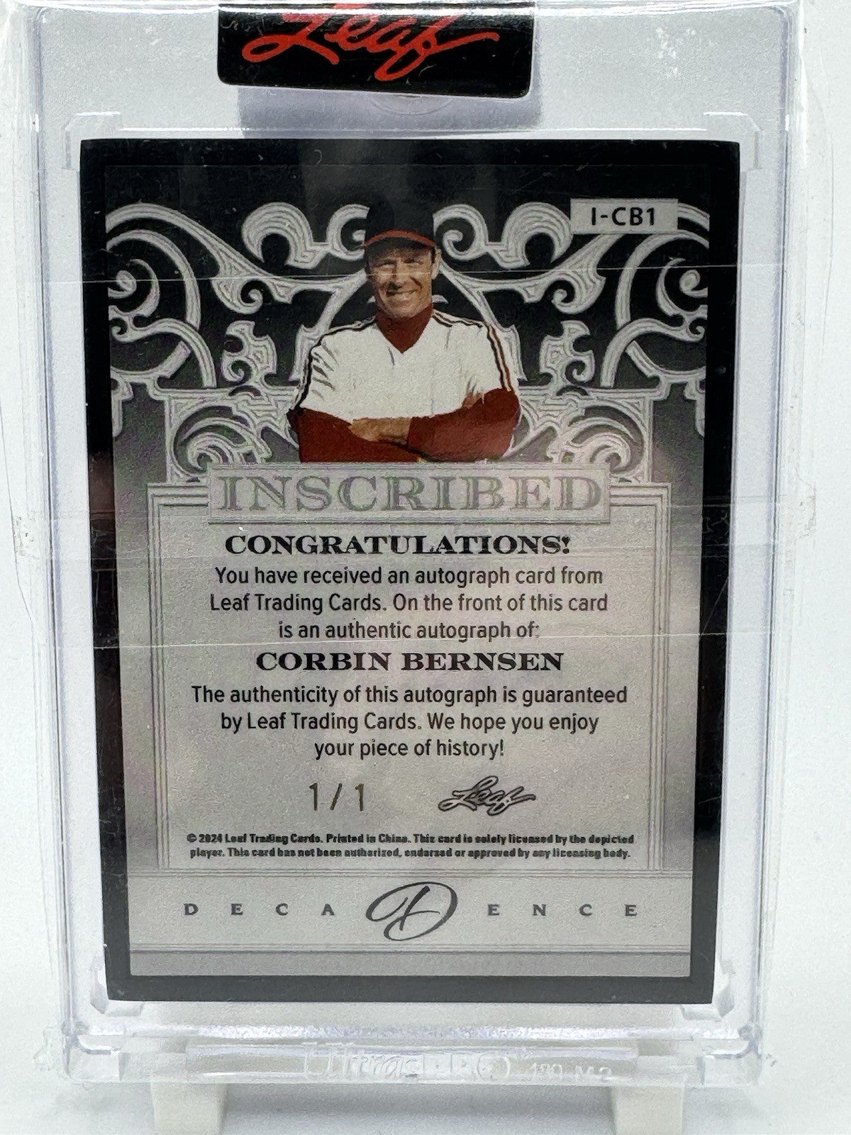 2024 Leaf Decadence - Inscribed Autographs black #I-CB1 Corbin Bernsen #/1