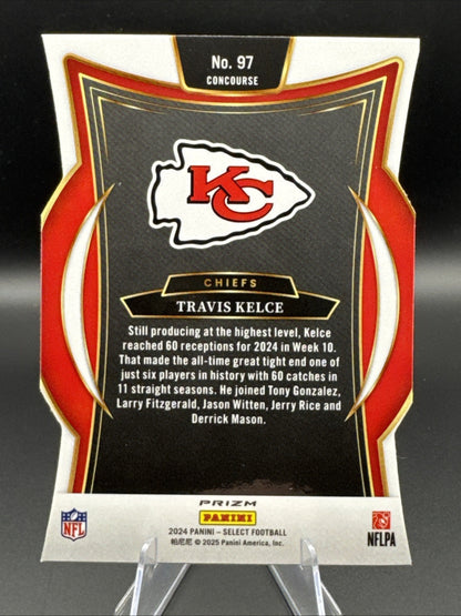Travis Kelce Concourse Silver Prizm Die-Cut - 2024 Panini Select Chiefs