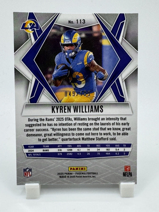 Kyren Williams 2025 Panini Phoenix Silver /199 #113 Los Angeles Rams