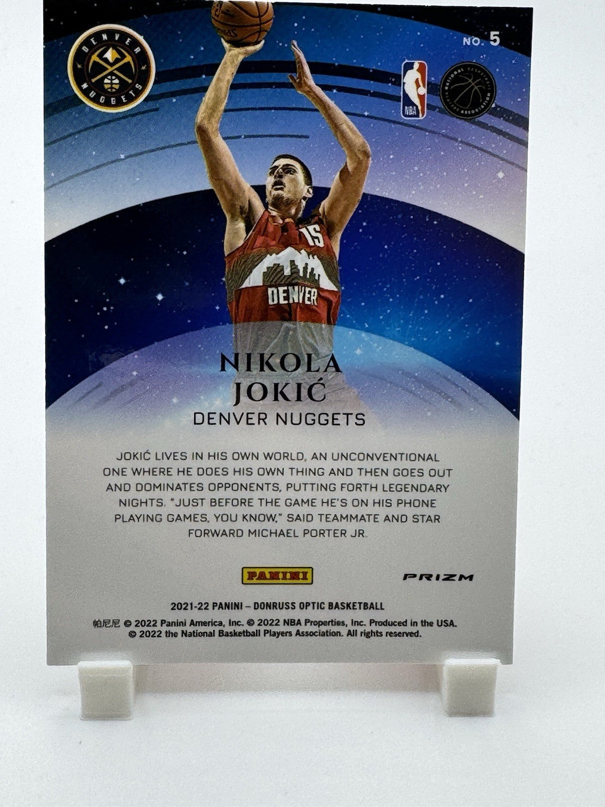 2021-22 Donruss Optic #5 Nikola Jokic Star Gazing Red Pulsar Denver Nuggets