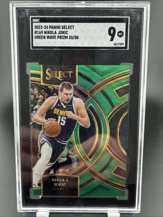 2023 Panini Select #169 Nikola Jokic #169 33/50 Green Wave PSA 9