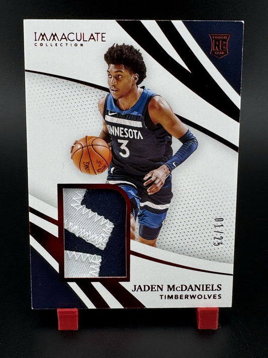 2020-21 Panini Immaculate Rookie Jersey Patch Red JADEN McDANIELS /25!!