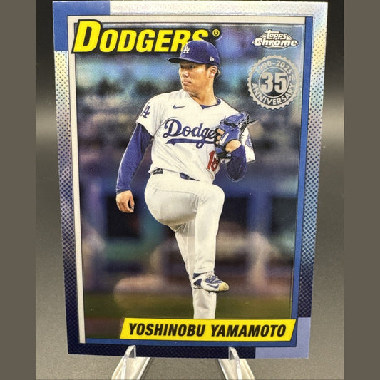 Yoshinobu Yamamoto 2025 Topps Chrome Update 1990 #90CU-14 Los Angeles Dodgers