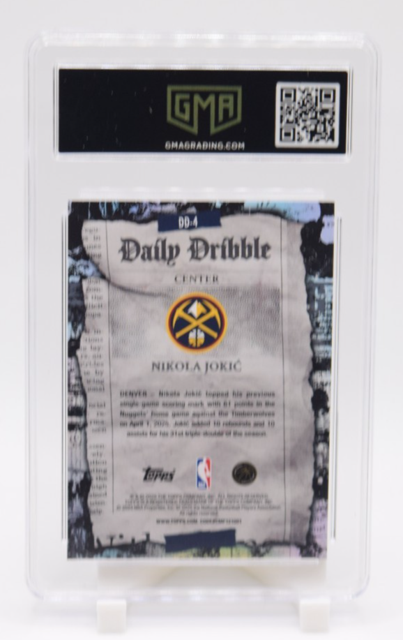 2025-26 Topps Basketball Nikola Jokic Daily Dribble Refractor Insert #DD4 GMA 10