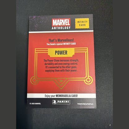 POWER Infinity Stone Memorabilia Card 2025 Panini Marvel Anthology | Thanos SSP