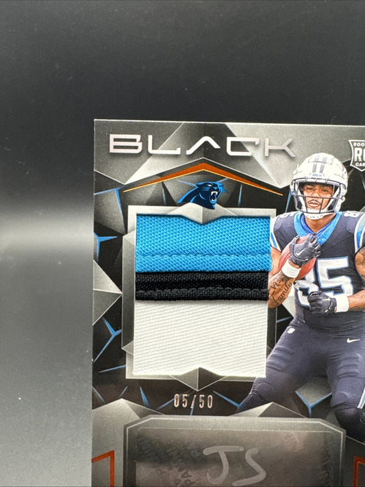 2024 Panini Black - Rookie Patch Autograph Ja'Tavion Sanders #222 Emerald 5/50